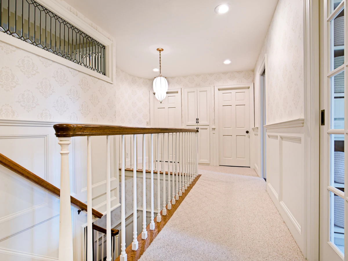 Upper hallway landing painting in Haywards Heath