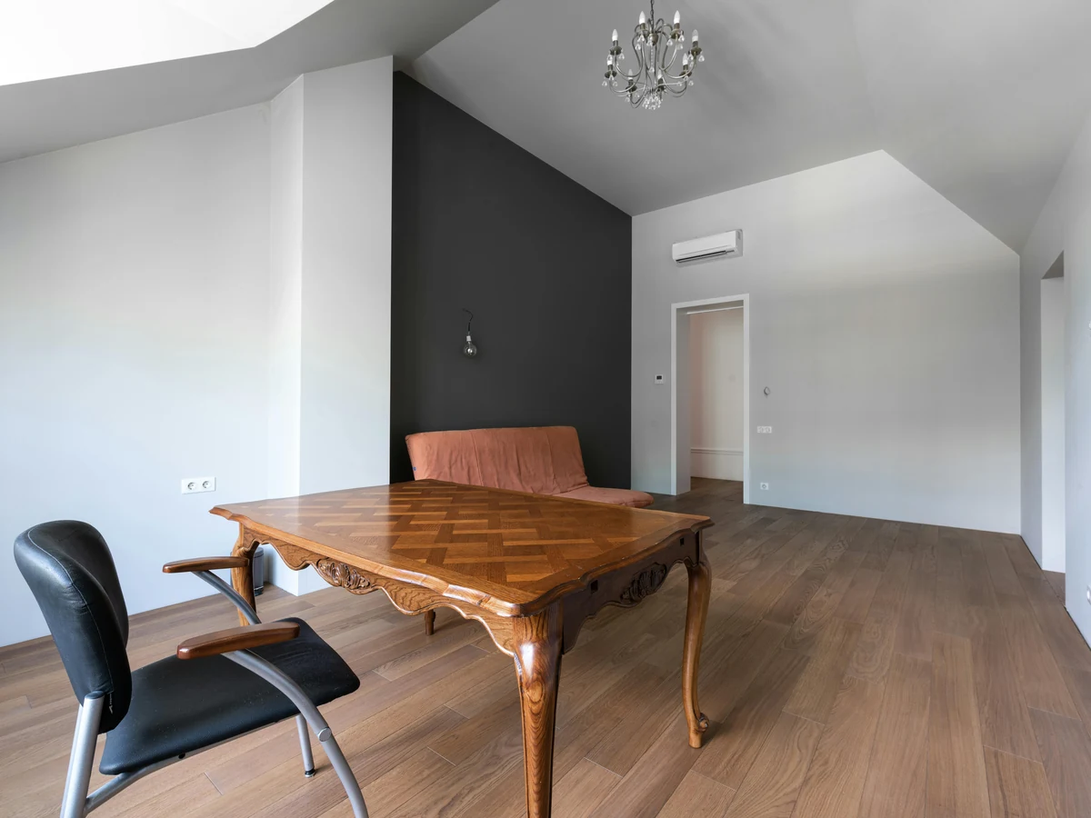 home-office-painting-room-dark-feature-haywards-heath-decorators Home office painting with dark feature wall in Haywards Heath by Haywards Heath Decorators, professional painters