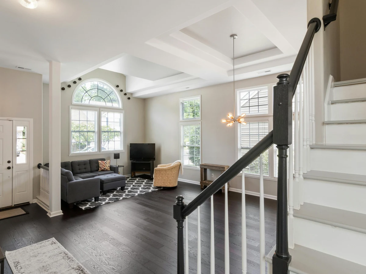 Open plan staircase freshly painted in Haywards Heath